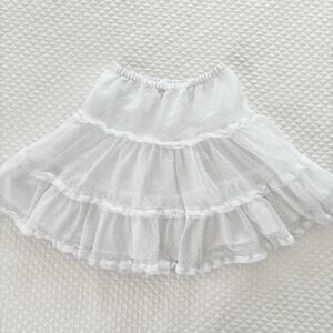 Hanna Andersson White Tulle Skirt, Size 110 (5)